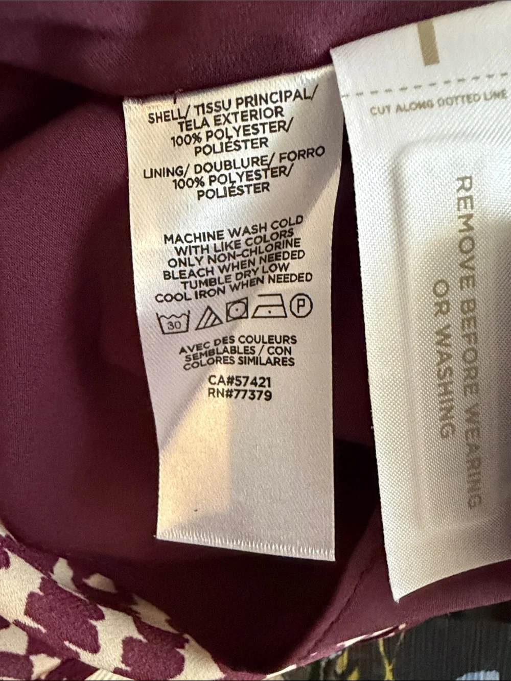Ann Taylor Burgundy and Cream Houndstooth Maxi Dress - Picture 6 of 6